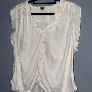 Kut from the Kloth White Ruffled Blouse